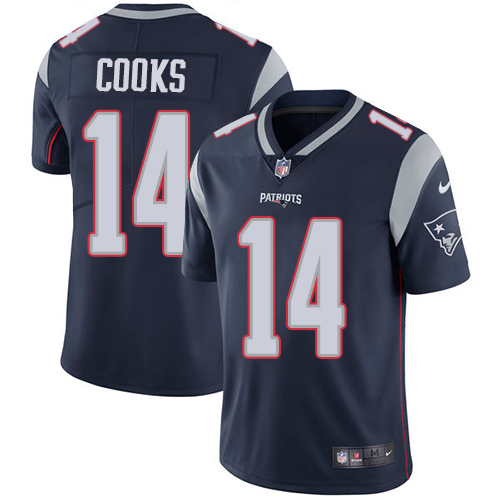 Nike Patriots #14 Brandin Cooks Navy Blue Team Color Men's Stitched NFL Vapor Untouchable Limited Jersey